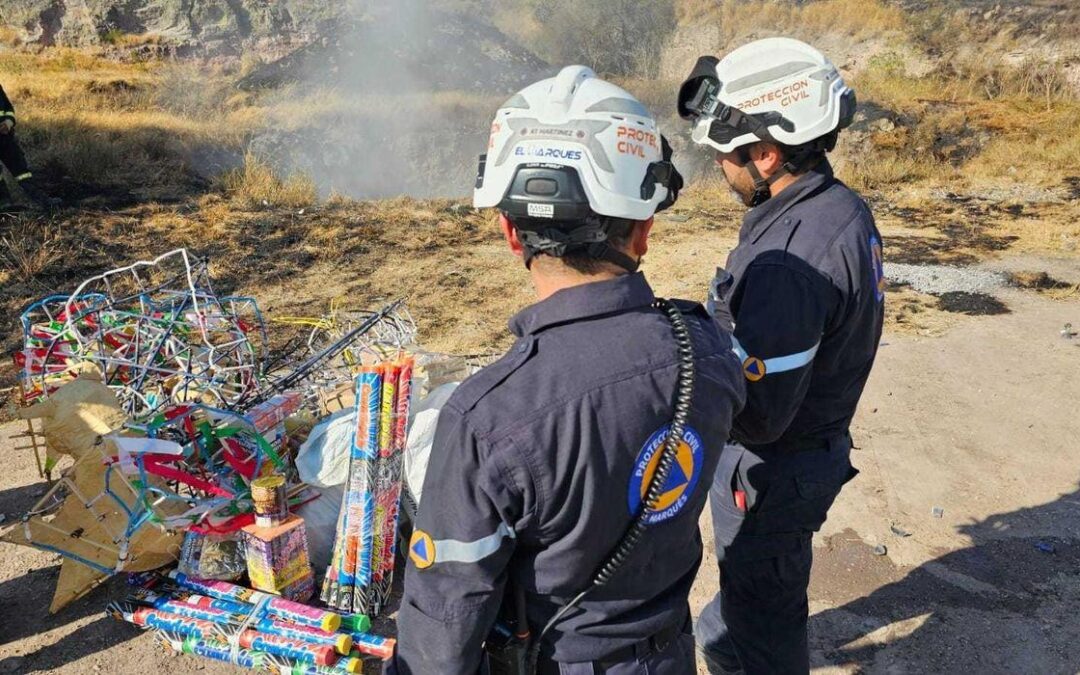 Autoridades destruyen pirotecnia asegurada en la zona metropolitana